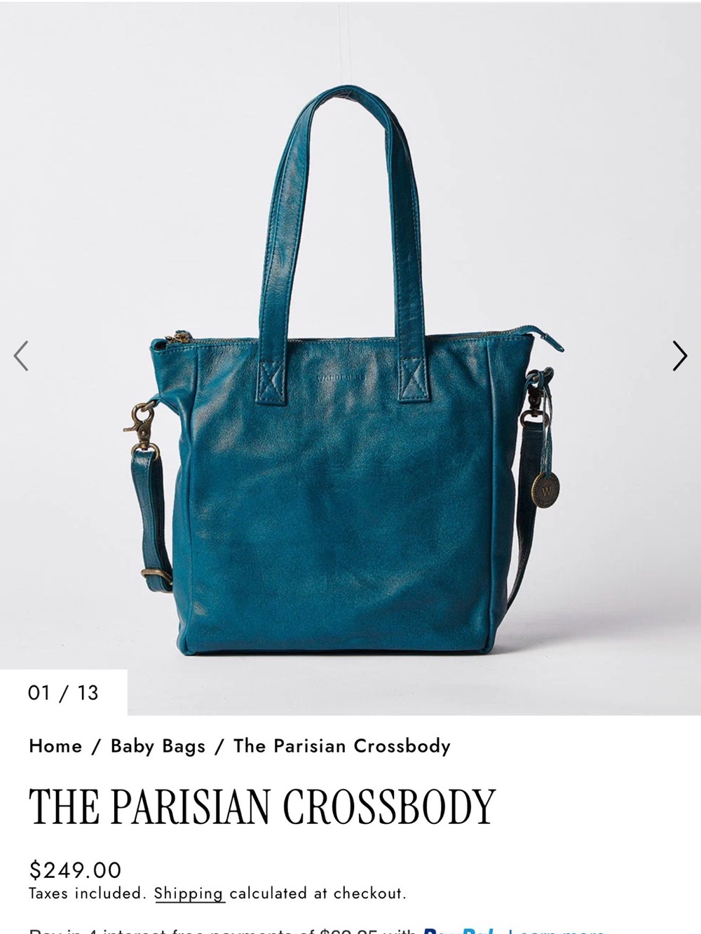 The Parisian Crossbody Teal Leather Bag